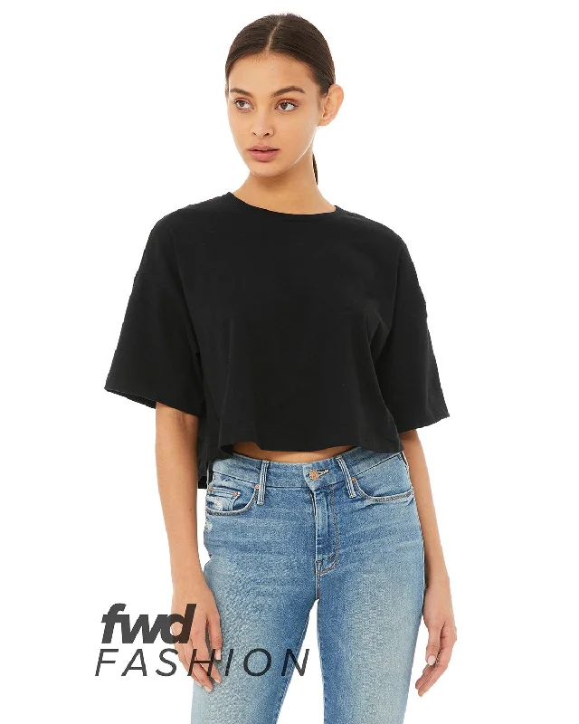 Style Streetwear Bella Canvas Women FWD Fashion Ladies Jersey Cropped T-Shirt