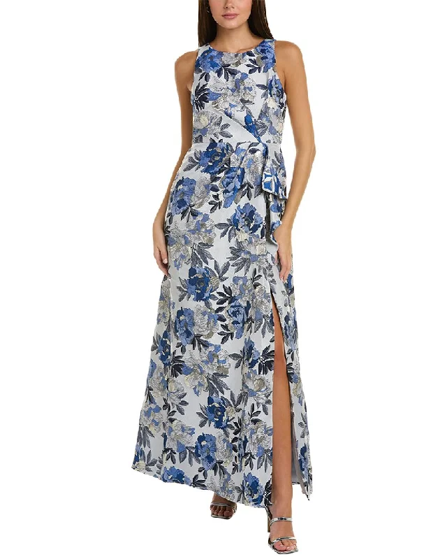 Graceful Fashion Adrianna Papell Floral Gown