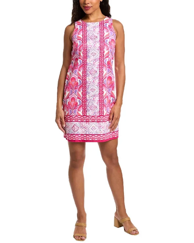 Browse Our Top Products Cotton Shift Dress In Pink/red