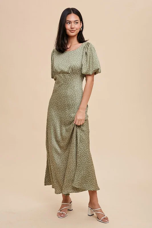 Chic Style, Always In Vogue Eucalyptus Puff Sleeve Dress