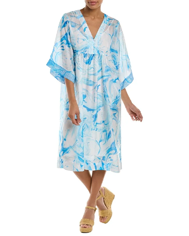 Relaxed Style Johnny Was Marble Ocean Silk Kimono Dress