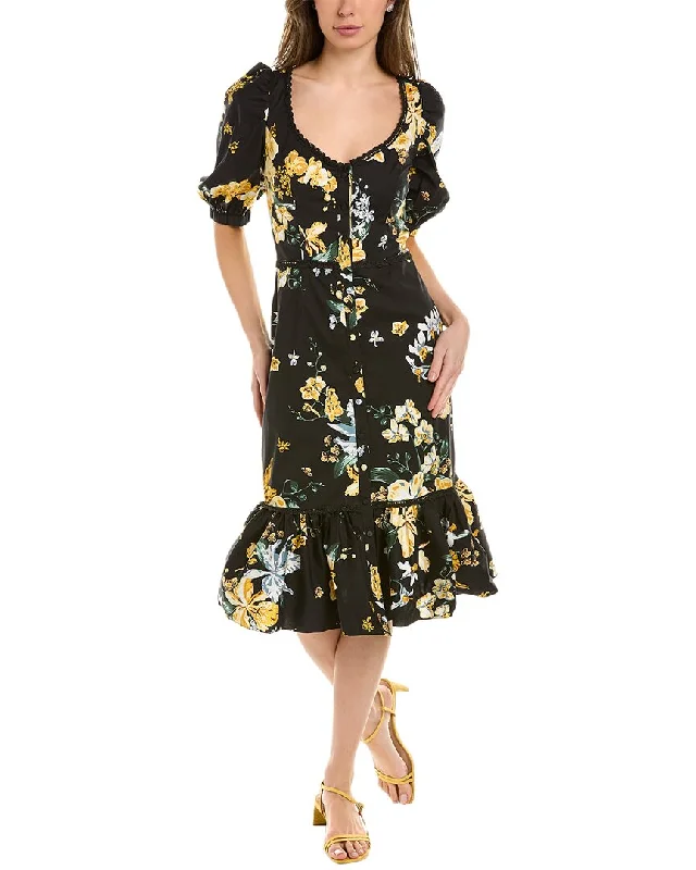 Graceful Fashion Marchesa Notte Floral Print Sheath Dress