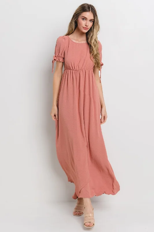 Online Boutiques Affordable Mauve Open Back Maxi Dress