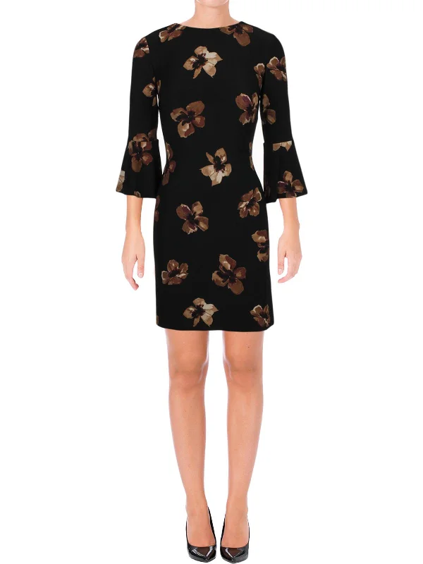 Stylish Dresses for Women Womens Floral Bell Sleeve Cocktail Dress