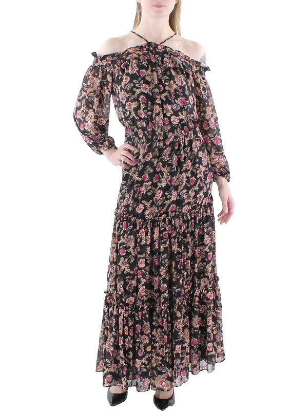 Chic And Comfortable Womens Floral Smocked Midi Dress