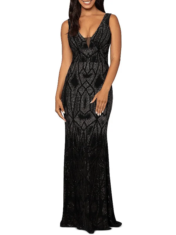 Modern Casual Clothing Womens Glitter Long Evening Dress