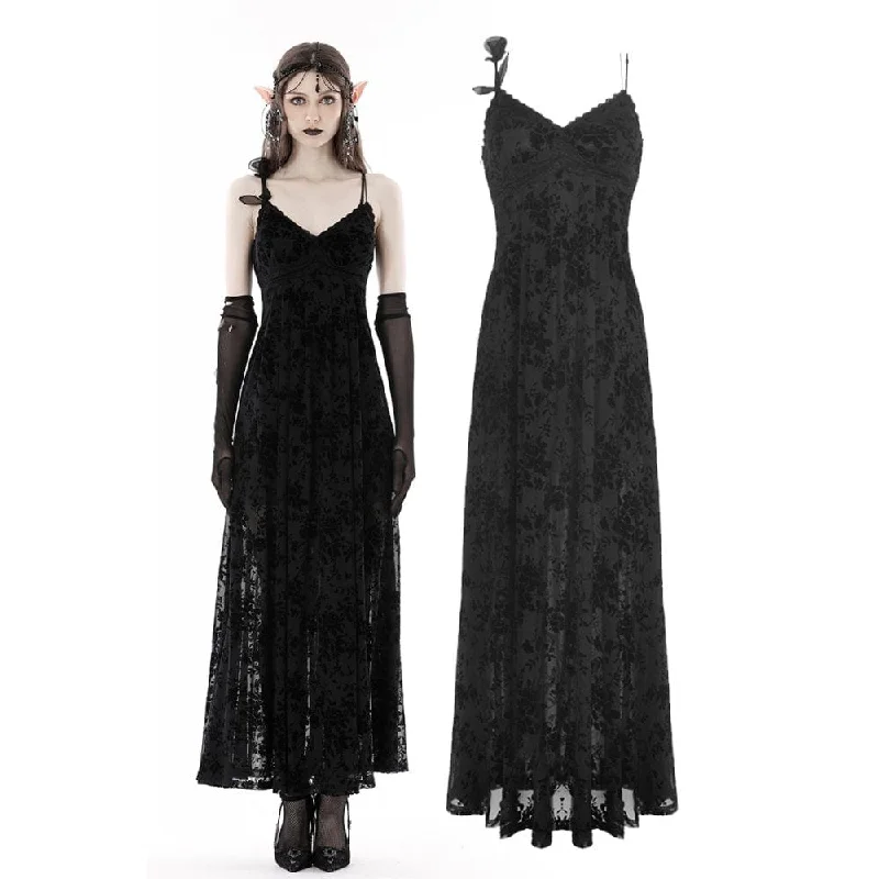 Trendy Outfits For Girls Women's Gothic Plunging Floral Slip Wedding Dress