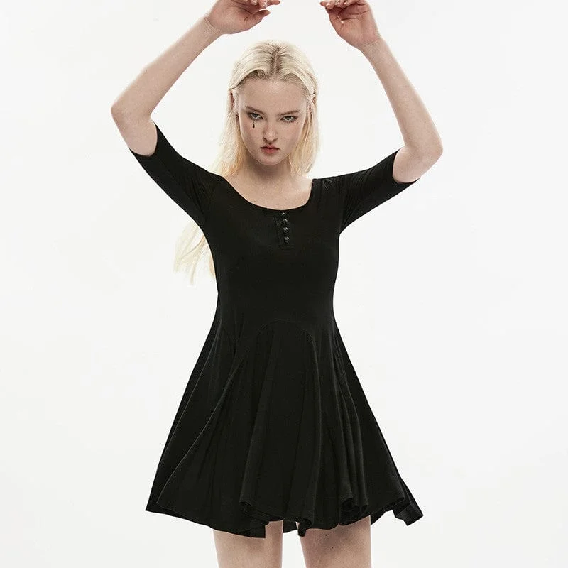 Effortless Style, Endless Impact Women's Gothic Short Black Little Dress