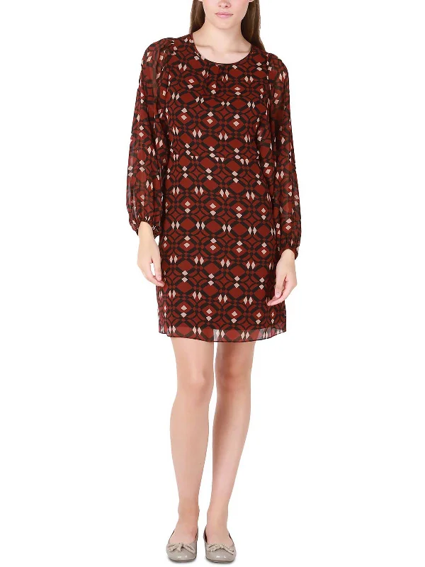 Stylish Basics Womens Printed Knee Shift Dress