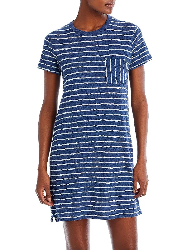 Clothes For Women Womens Striped Mini T-Shirt Dress